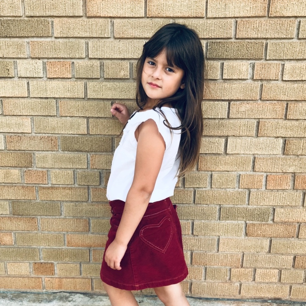 ♥️ Mini Boden red heart pocket corduroy mini skirt